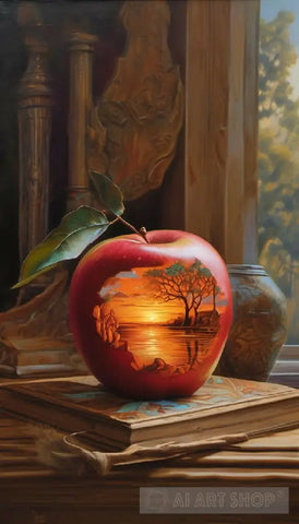Carved Apple Still Life Ai Art