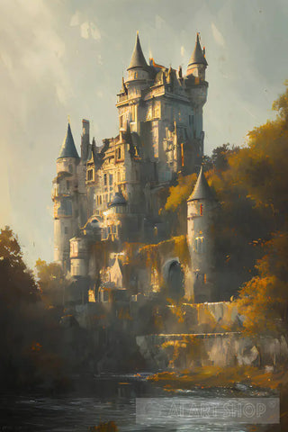 Castle By The River Architecture Ai Art