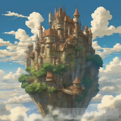 Castle In Clouds Ai Painting