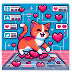 Cat And Love Pixel Art Animal Ai Art