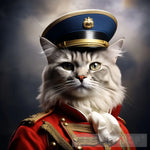 Cat As French General. Portrait Ai Art