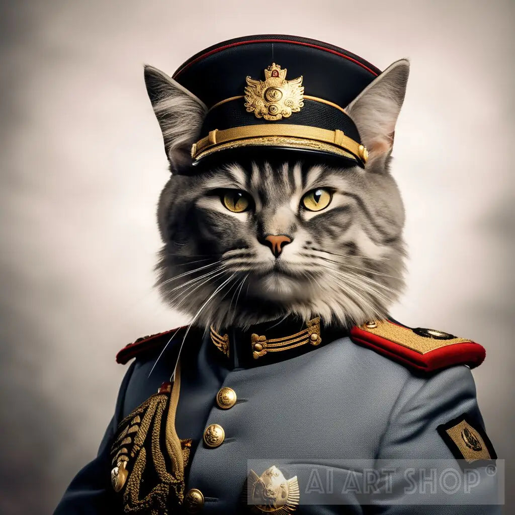 Cat as German general.