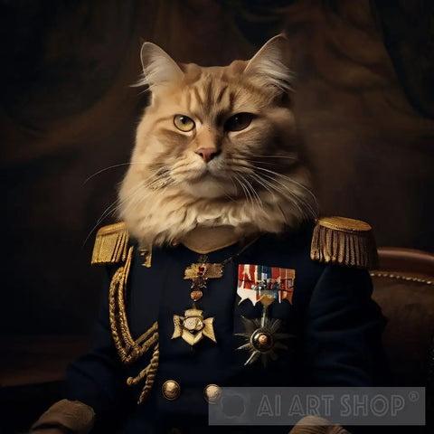 Cat As Sa President Portrait Ai Art