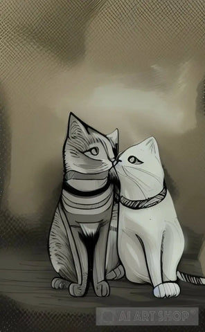 Cat Couple 02 By .jesse. Ai Artwork