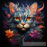 Cat Drawn With Mandala Style Natural Art Fantasy Animal Ai