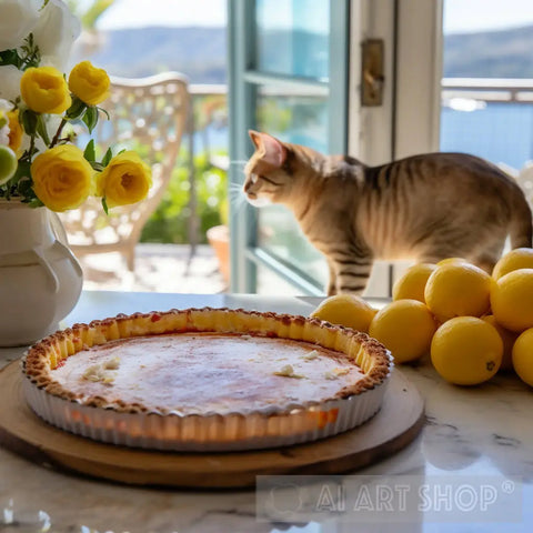 Cat In French Village Cooking Nature Ai Art