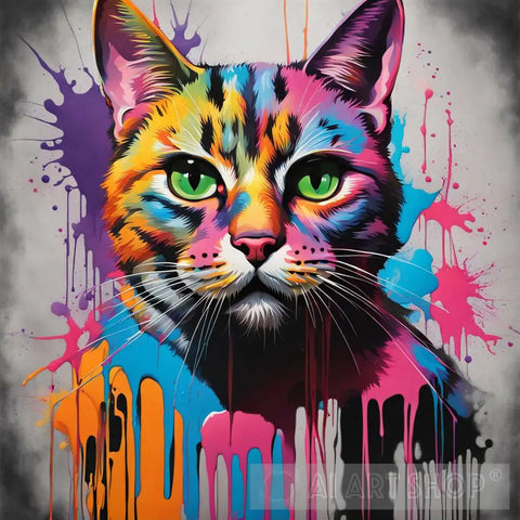 Cat Paint Contemporary Ai Art