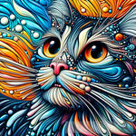 Cat With Bubbles Animal Ai Art