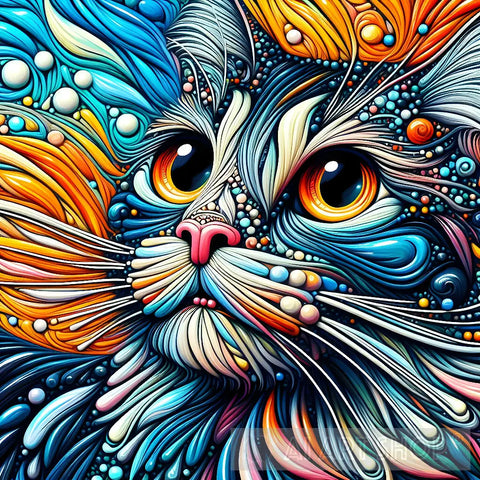 Cat With Bubbles Animal Ai Art