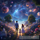 Celestial Family Stroll Portrait Ai Art