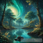 Celestial Serenity Landscape Ai Art