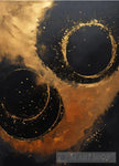 Celestialbodies In Black Gold Abstract Ai Art