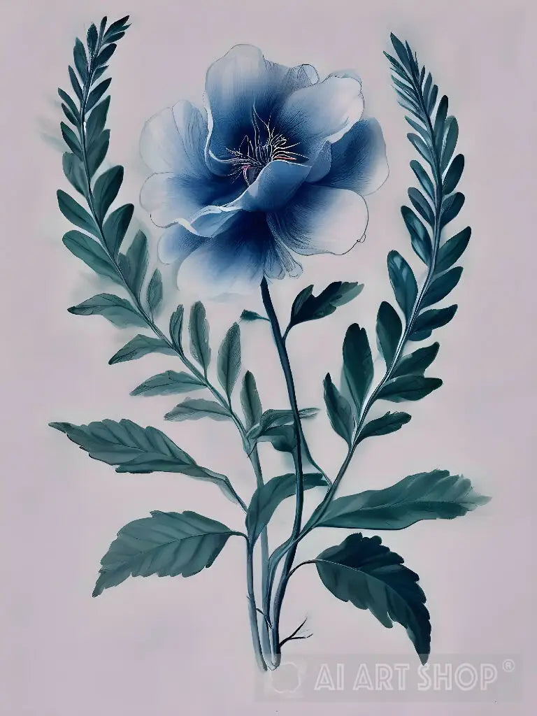 Cerulean Bloom: A Mesmerizing Blue Rose Painting
