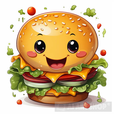 Charming Hamburger Ai Painting