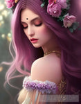 Charming Purple Hair Portrait Ai Art