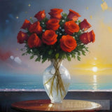 Charming Rose Scene: Tranquility And Romance In Shades Of Lavender Landscape Ai Art