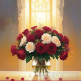 Charming Rose Scene: Tranquility And Romance In Shades Of Lavender Landscape Ai Art