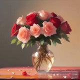 Charming Rose Scene: Tranquility And Romance In Shades Of Lavender Landscape Ai Art