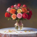 Charming Rose Scene: Tranquility And Romance In Shades Of Lavender Landscape Ai Art