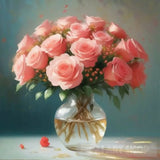 Charming Rose Scene: Tranquility And Romance In Shades Of Lavender Landscape Ai Art
