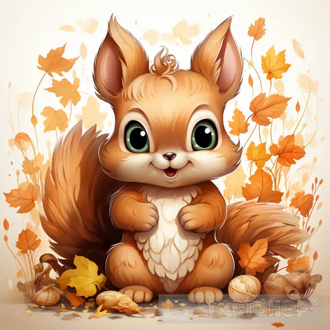 Charming Squirrel Animal Ai Art