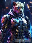 Cheetah In Cyborg Body #2 Ai Artwork