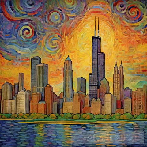 Chicago Ii Abstract Ai Art