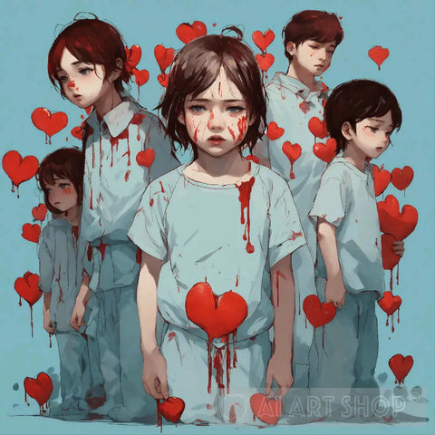 Childhood Between Love And Sadness Ai Artwork