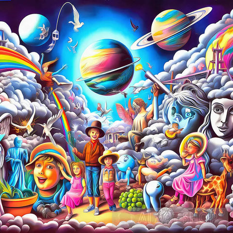 Children Universe Surrealism Ai Art