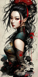 Chinese Ink Painting Style Of A Beautiful Girl Character Ai