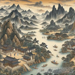 Chinese River And Mountains Paining Ai Artwork