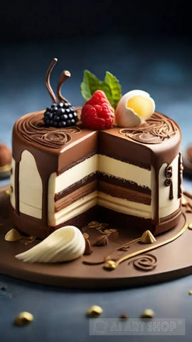 Chocolate Cream Cake Ai Artwork