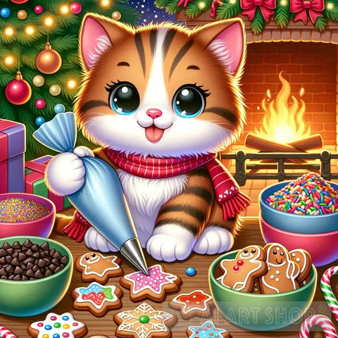 Christmas Kitten Animal Ai Art
