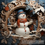 Christmas Snowman Ai Painting