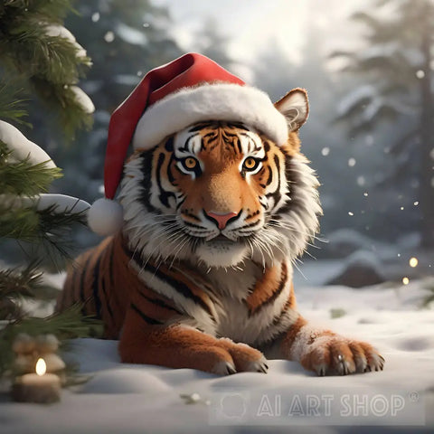 Christmas Tiger Animal Ai Art