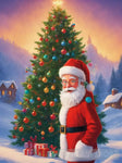 Christmas Tree And Santa Claus Ai Artwork