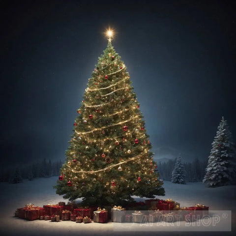 Christmas Tree Nature Ai Art