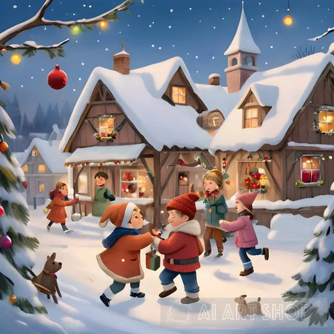 Christmas Village Ai Artwork