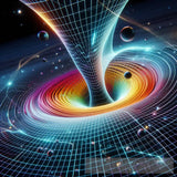 Chromatic Cosmos: A Journey Through 3D Space Curvature Abstract Ai Art