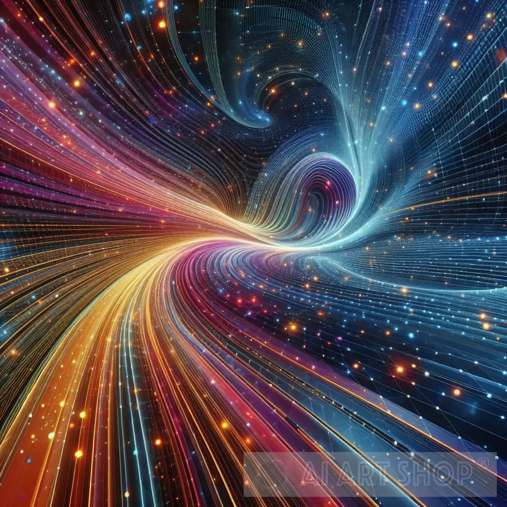 Space curvature, 3D visualization, Cosmic art, Kaleidoscope, Colorf...