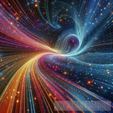 Chromatic Cosmos: A Journey Through 3D Space Curvature Abstract Ai Art