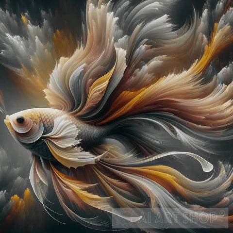 Chromatic Visions: Fish Abstract Ai Art