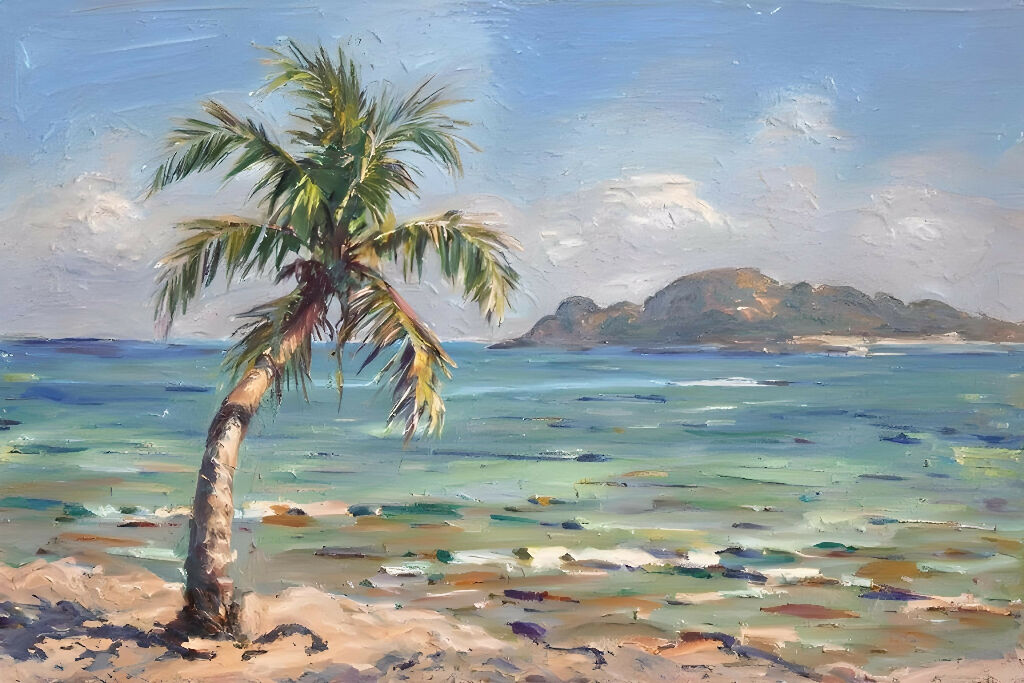Beach in summer art