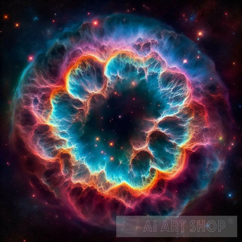 Circular Fish View Of The Crab Nebula! Ai Artwork
