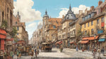 City Old Street Of Elegance And Charm Ai Painting