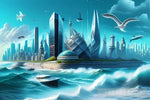 City Scape By The Ocean #10 Landscape Ai Art