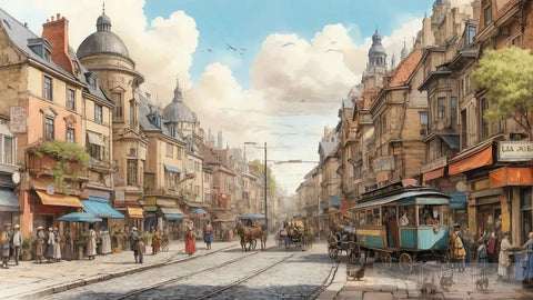 Cityscape Reminiscence Of Olden Times Ai Painting