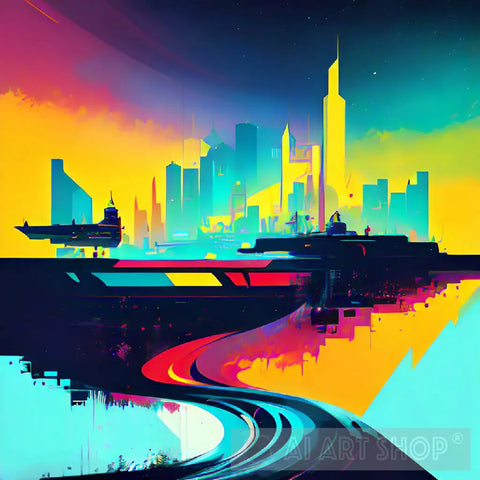 Cityview Abstract Ai Art