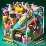 Clear Plastic Cube Full Of Colorful Recognizable Ai Painting