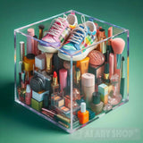 Clear Plastic Cube Full Of Colorful Recognizable Ai Painting